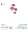 GloboStar® Artificial Garden  HOT PINK ROSE BRANCH 21135 Τεχνητό Διακοσμητικό Κλαδί Τριαντάφυλλο Έντονο Ροζ Y66cm